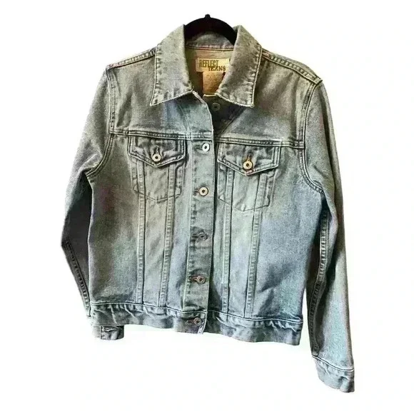Reflect Jeans Women's Denim Jacket Blue Medium Long Sleeve Button Front - Picture 1 of 7